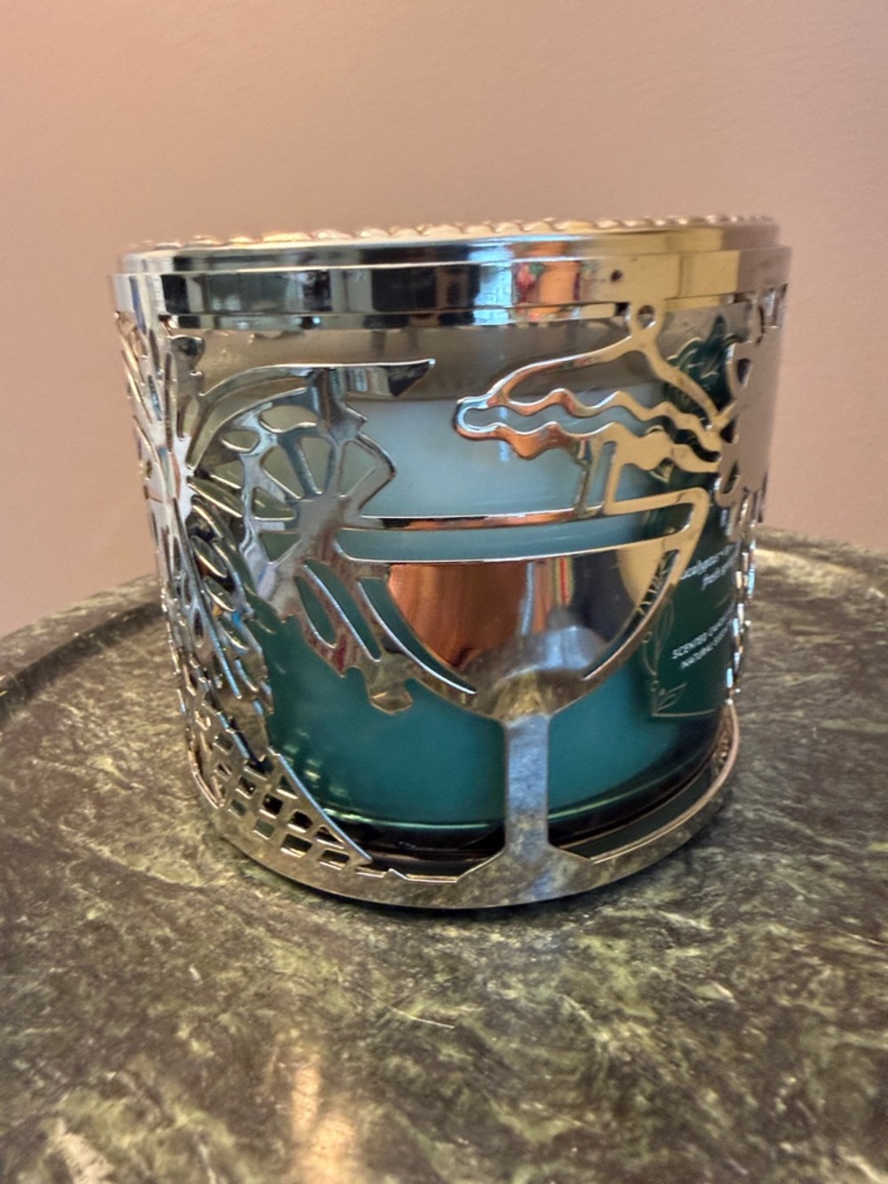 White Barn Eucalyptus Rain Candle -chrome color “Margaritaville” candle holder - Picture 9 of 16